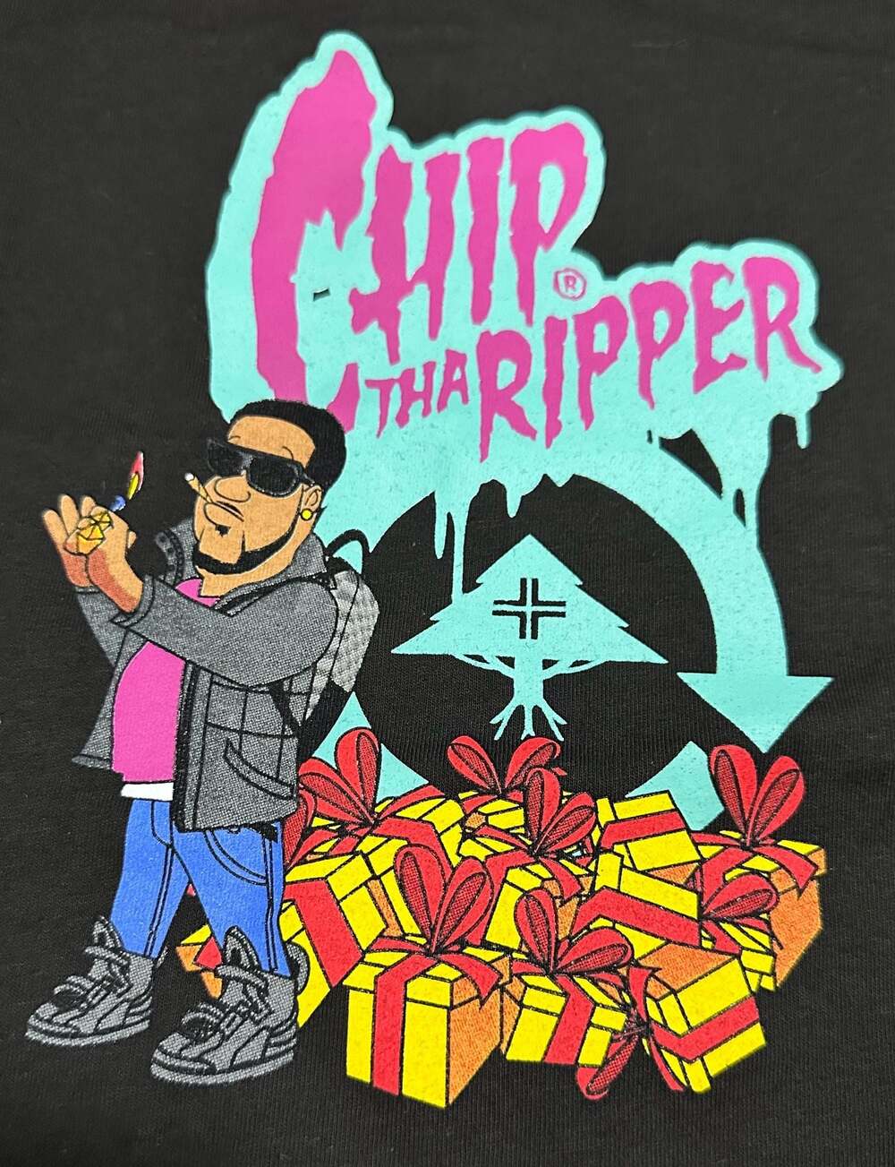 NWT - LRG Chip Tha Ripper Graphic T-Shirt Black 3X